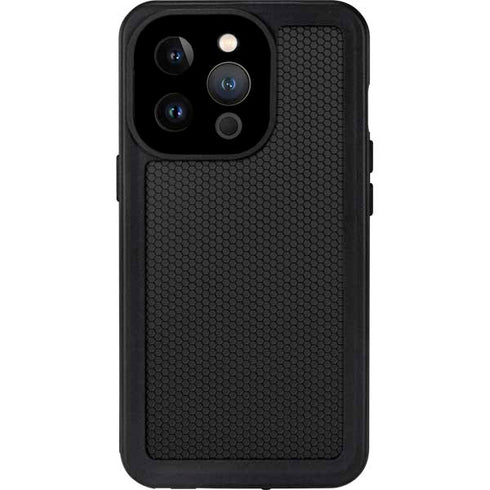 Specialty Vinyl Black Hex Texture iPhone 15 Pro Waterproof Case